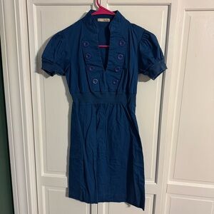 BeBop Navy Collared Top